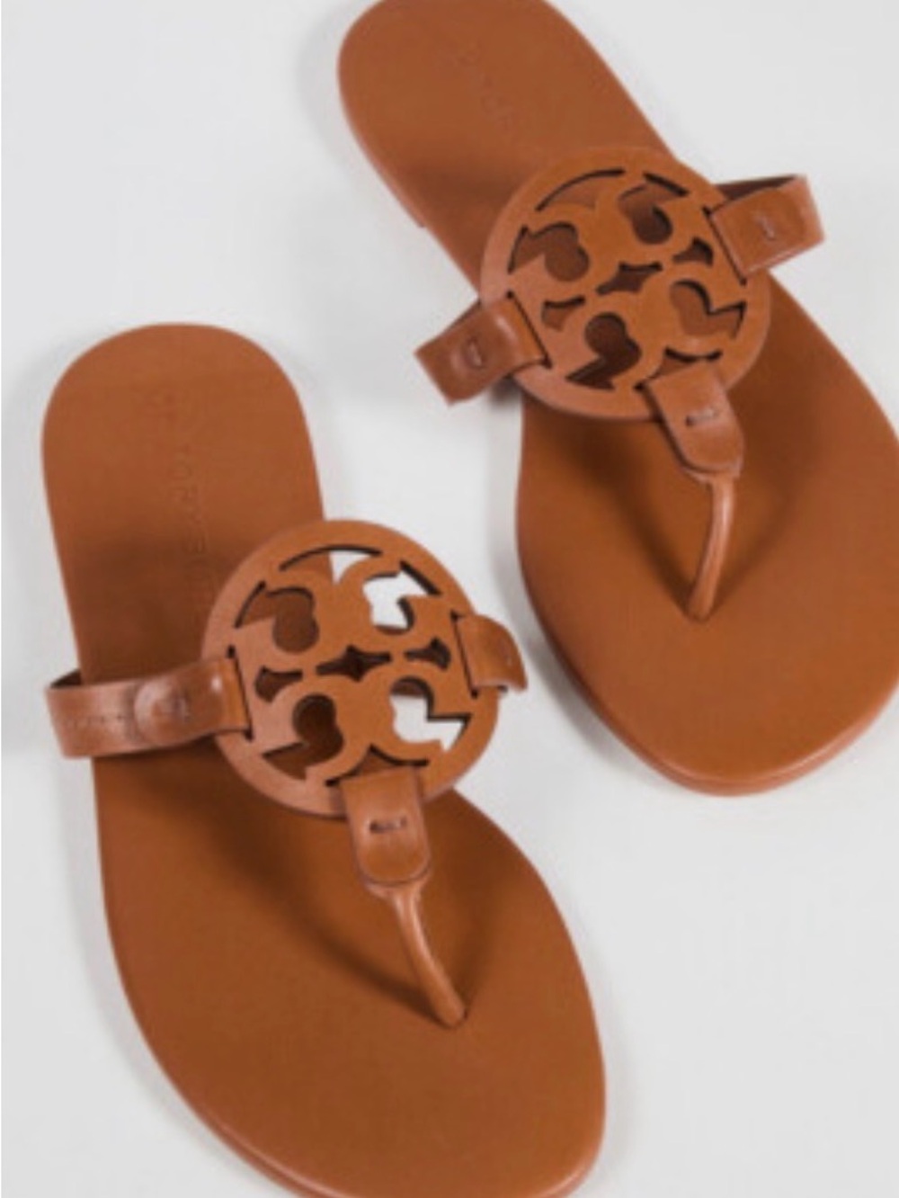 Tory Burch Miller Sandals Leather — Cognac